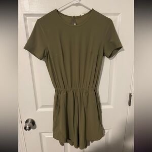 Lululemon Athletica Khaki Short Sleeve Romper